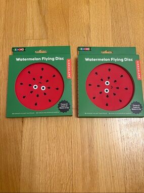 Kikkerland Red Watermelon Flying Disc Duo- new unused